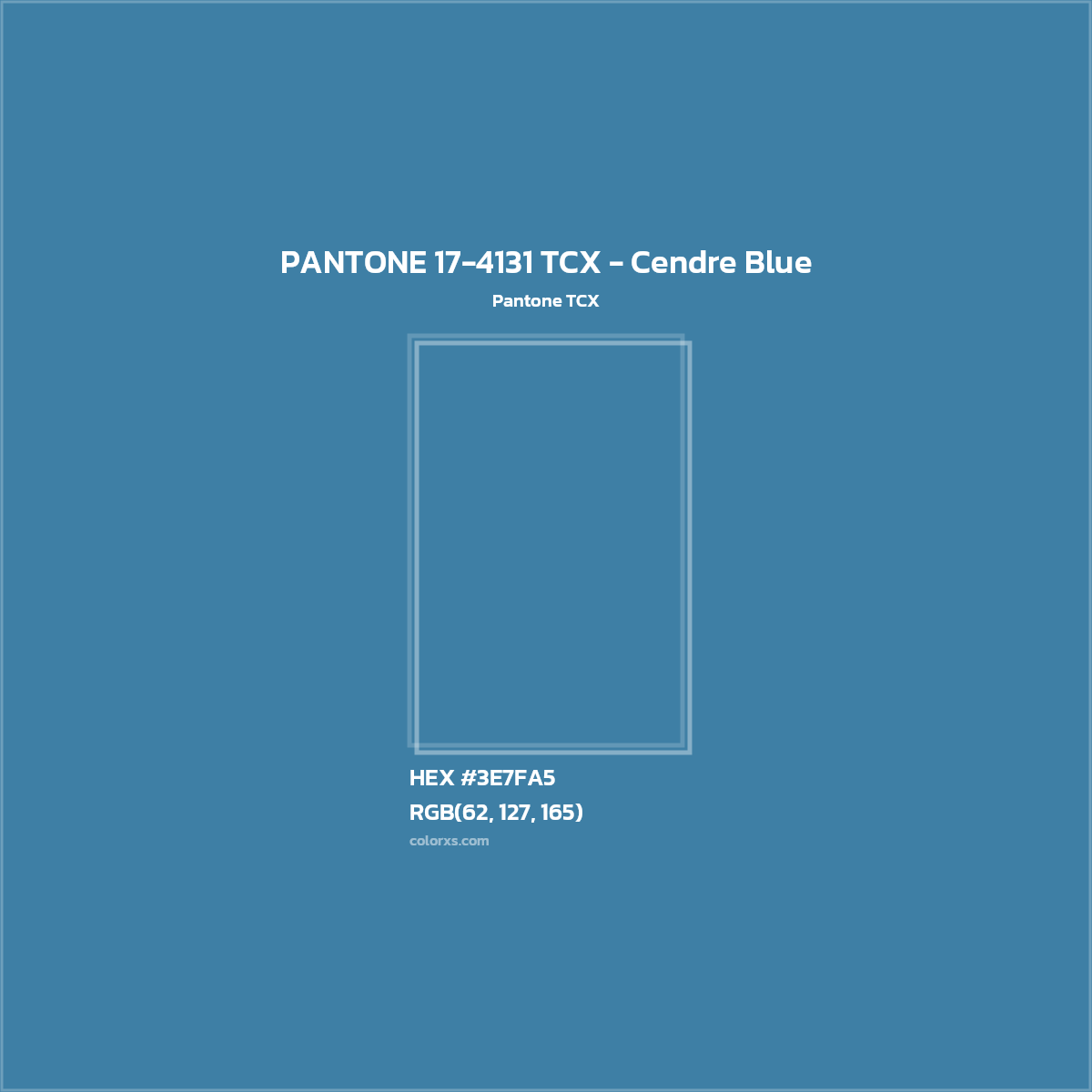 HEX #3E7FA5 PANTONE 17-4131 TCX - Cendre Blue CMS Pantone TCX - Color Code