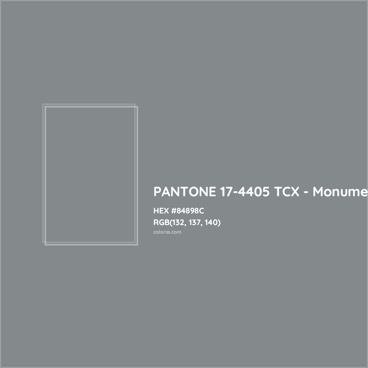 HEX #84898C PANTONE 17-4405 TCX - Monument CMS Pantone TCX - Color Code