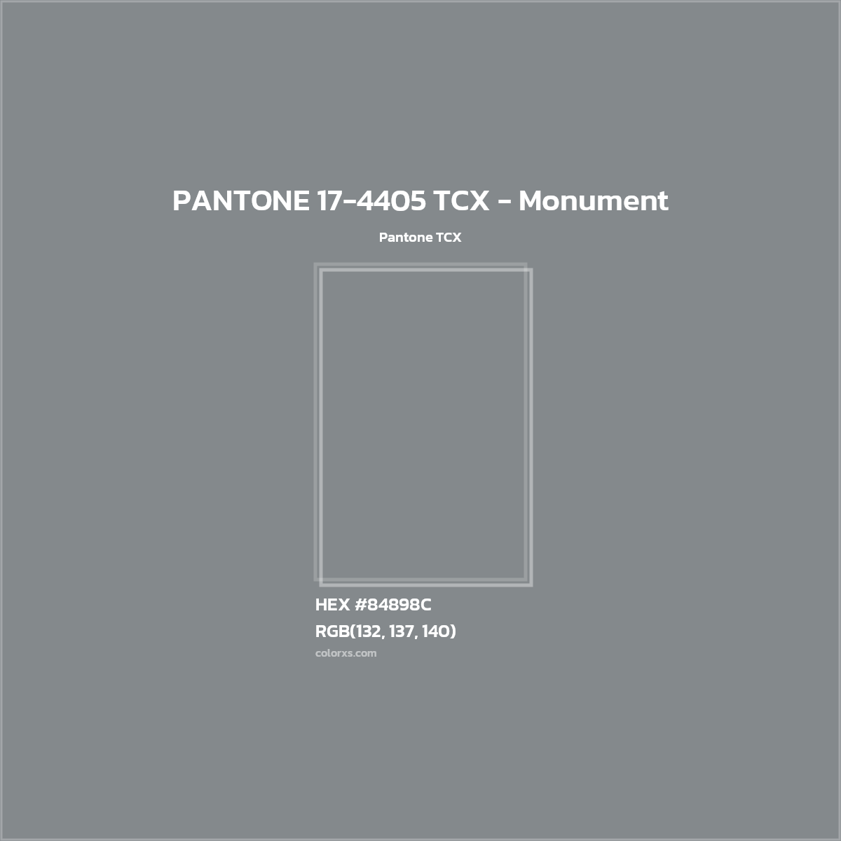 HEX #84898C PANTONE 17-4405 TCX - Monument CMS Pantone TCX - Color Code