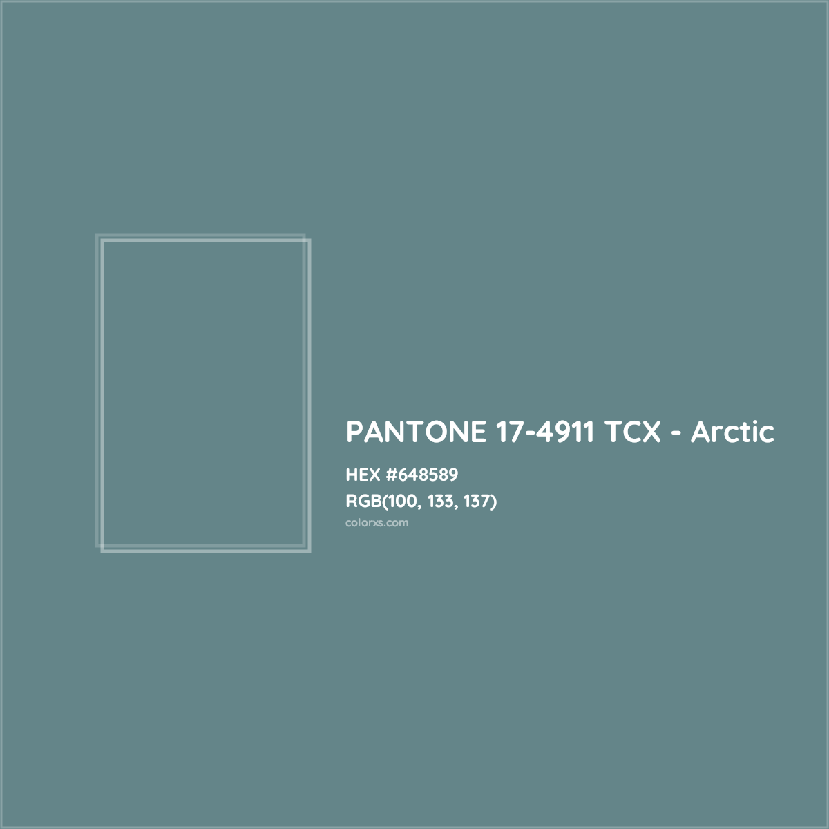 HEX #648589 PANTONE 17-4911 TCX - Arctic CMS Pantone TCX - Color Code