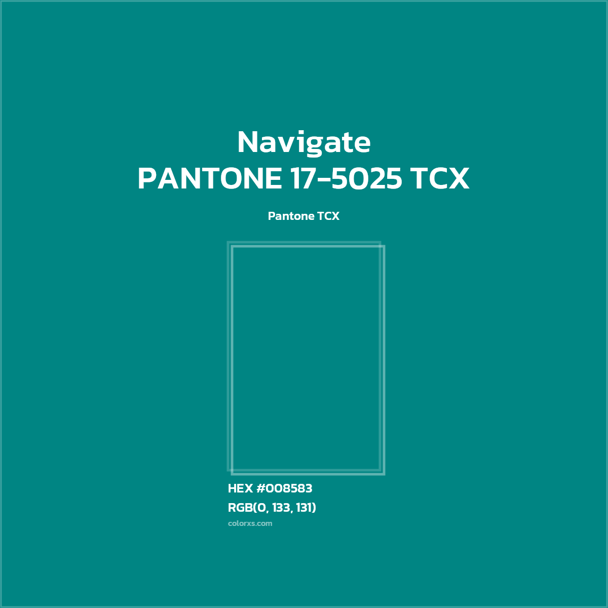 HEX #008583 PANTONE 17-5025 TCX - Navigate CMS Pantone TCX - Color Code