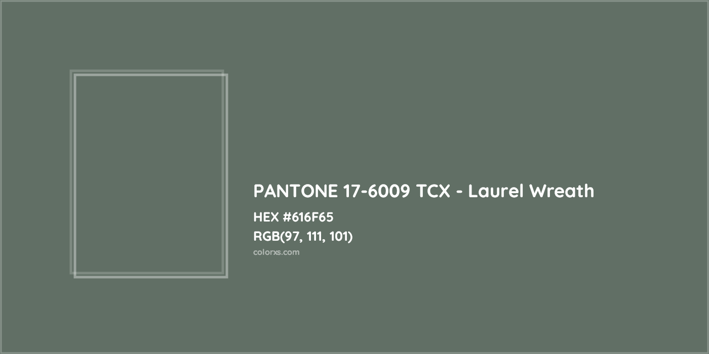 HEX #616F65 PANTONE 17-6009 TCX - Laurel Wreath CMS Pantone TCX - Color Code