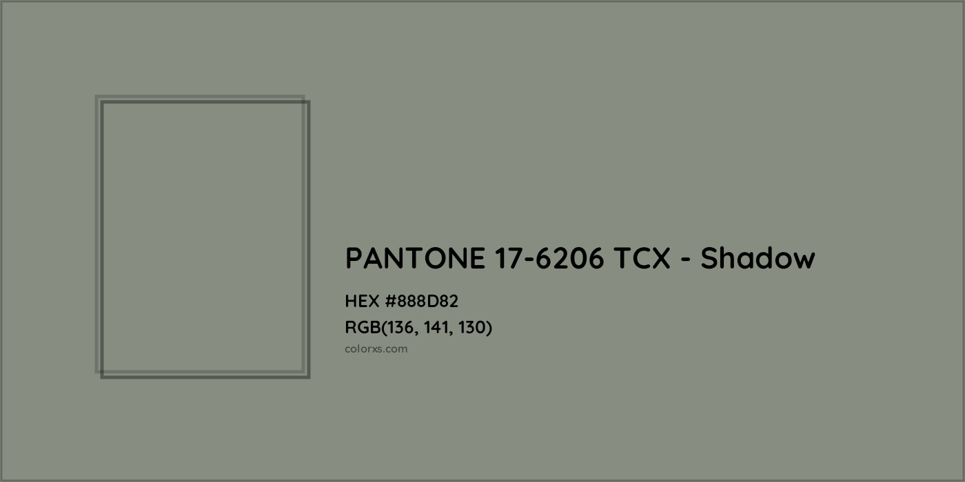 HEX #888D82 PANTONE 17-6206 TCX - Shadow CMS Pantone TCX - Color Code