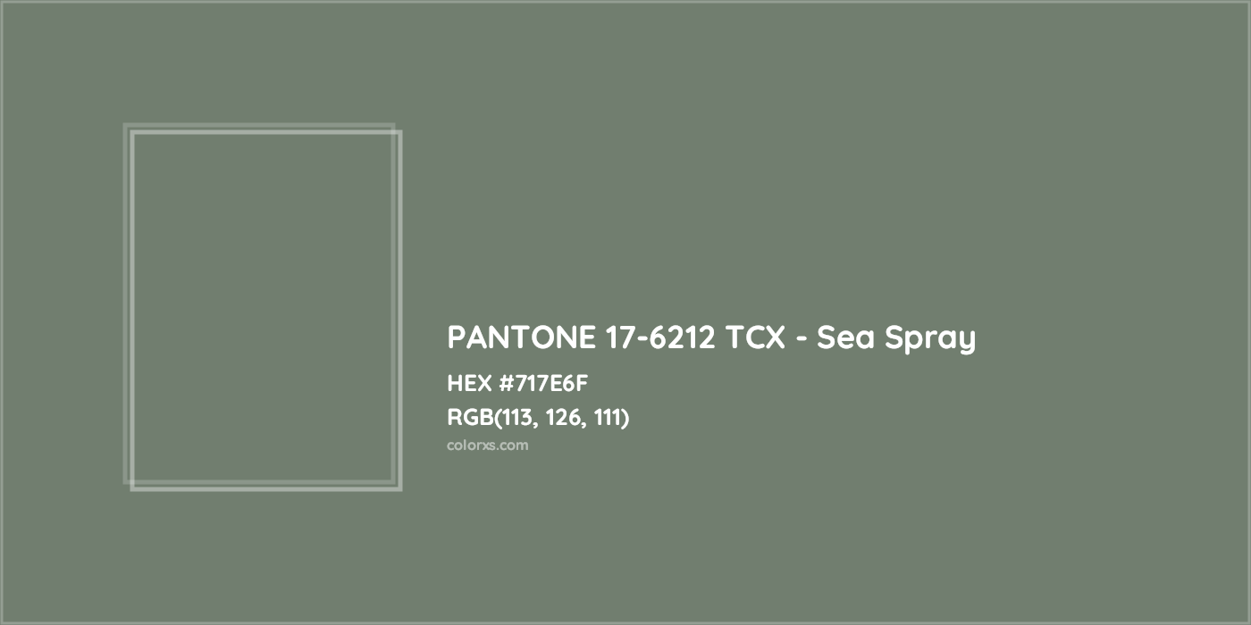 HEX #717E6F PANTONE 17-6212 TCX - Sea Spray CMS Pantone TCX - Color Code