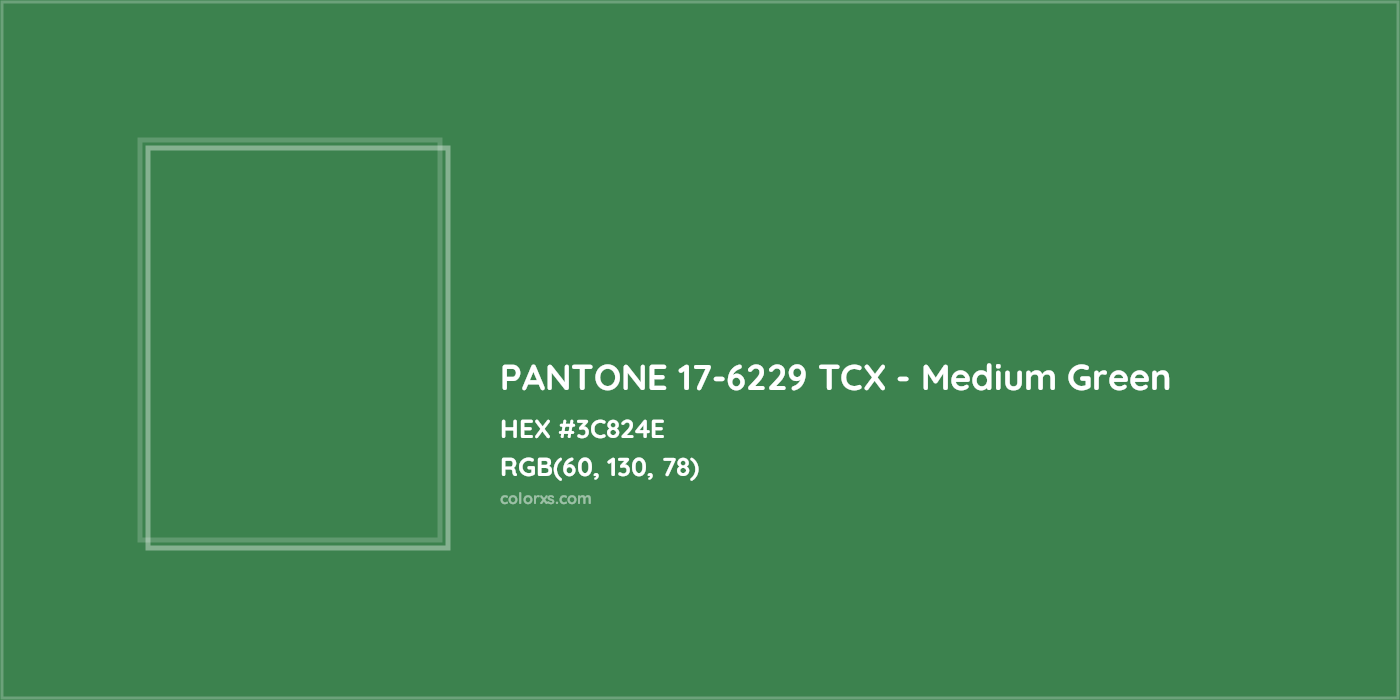 HEX #3C824E PANTONE 17-6229 TCX - Medium Green CMS Pantone TCX - Color Code