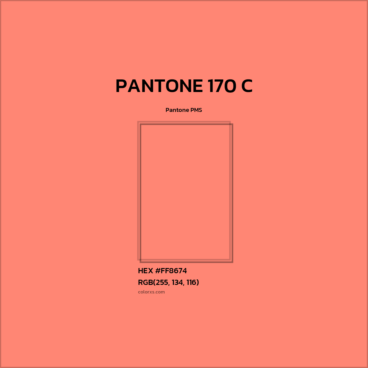 HEX #FF8674 PANTONE 170 C CMS Pantone PMS - Color Code