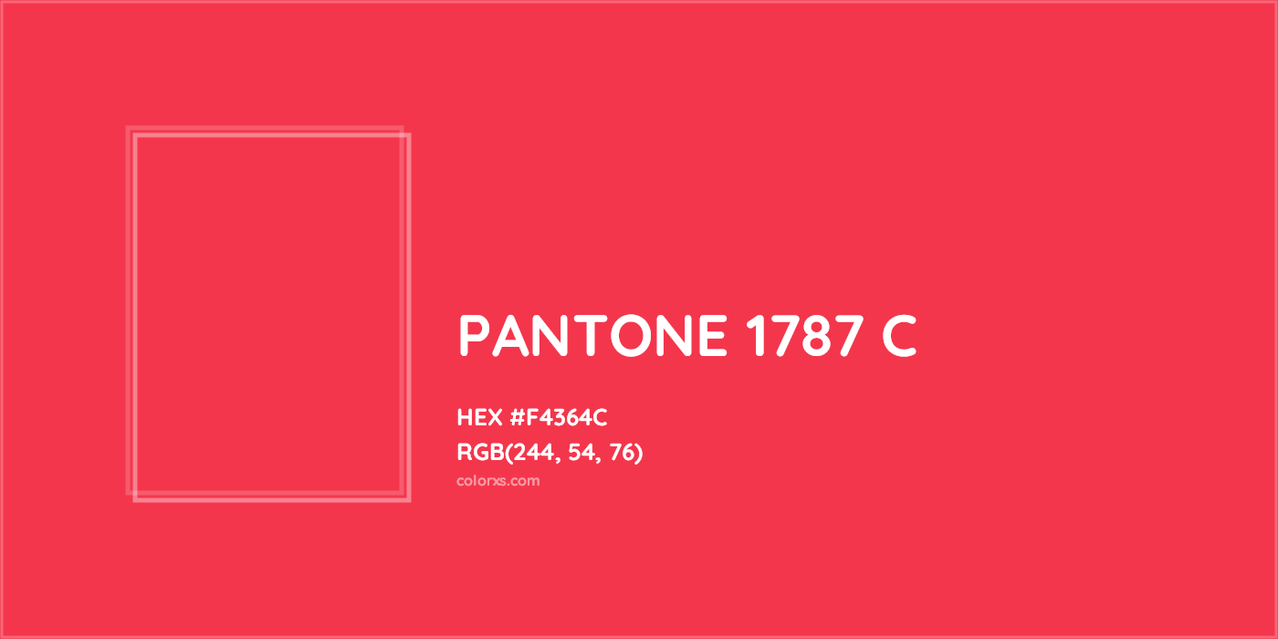 HEX #F4364C PANTONE 1787 C CMS Pantone PMS - Color Code