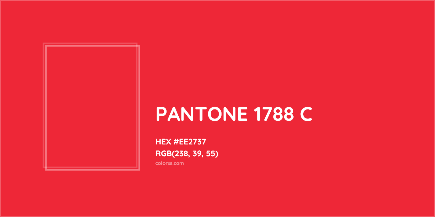 HEX #EE2737 PANTONE 1788 C CMS Pantone PMS - Color Code