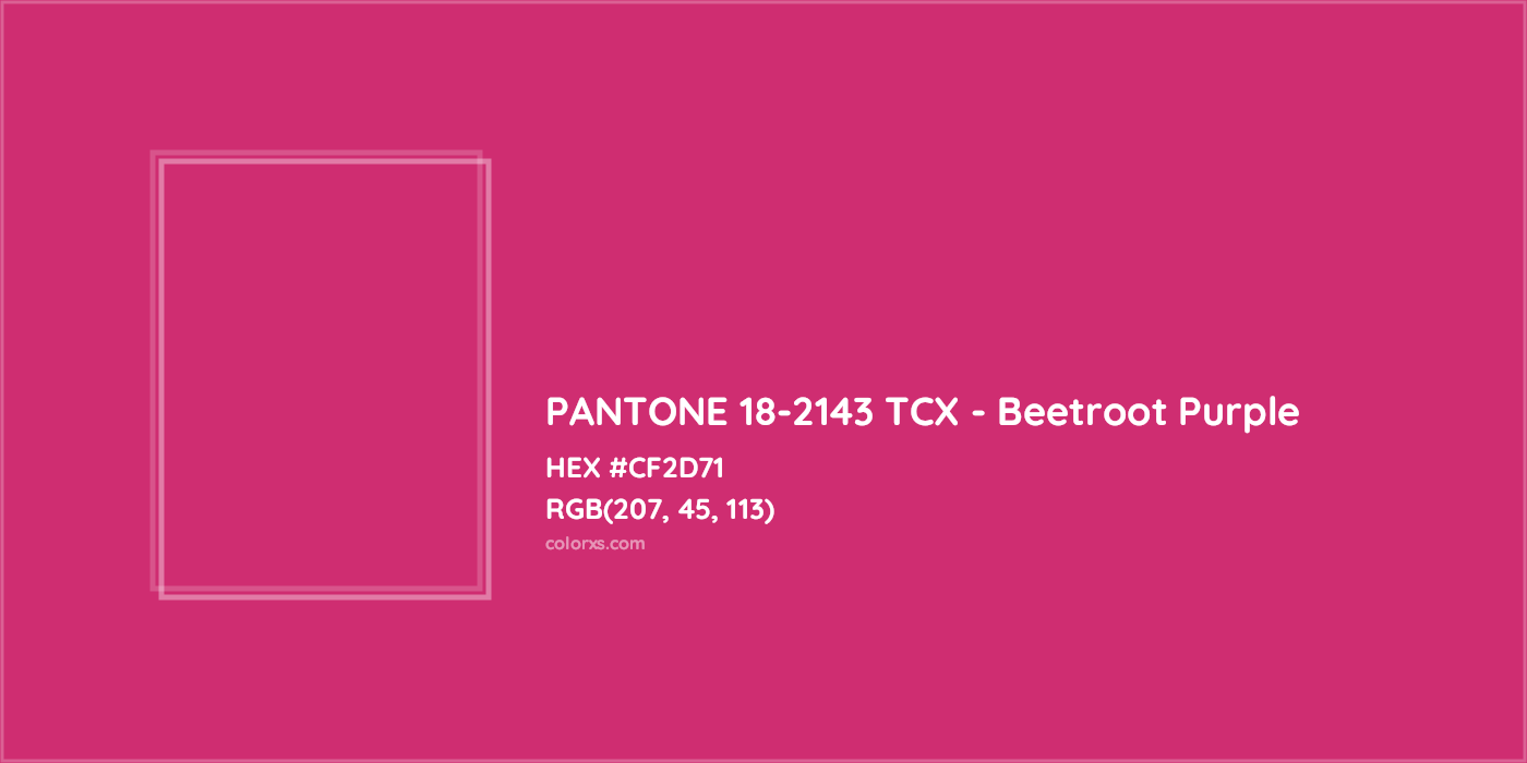 HEX #CF2D71 PANTONE 18-2143 TCX - Beetroot Purple CMS Pantone TCX - Color Code