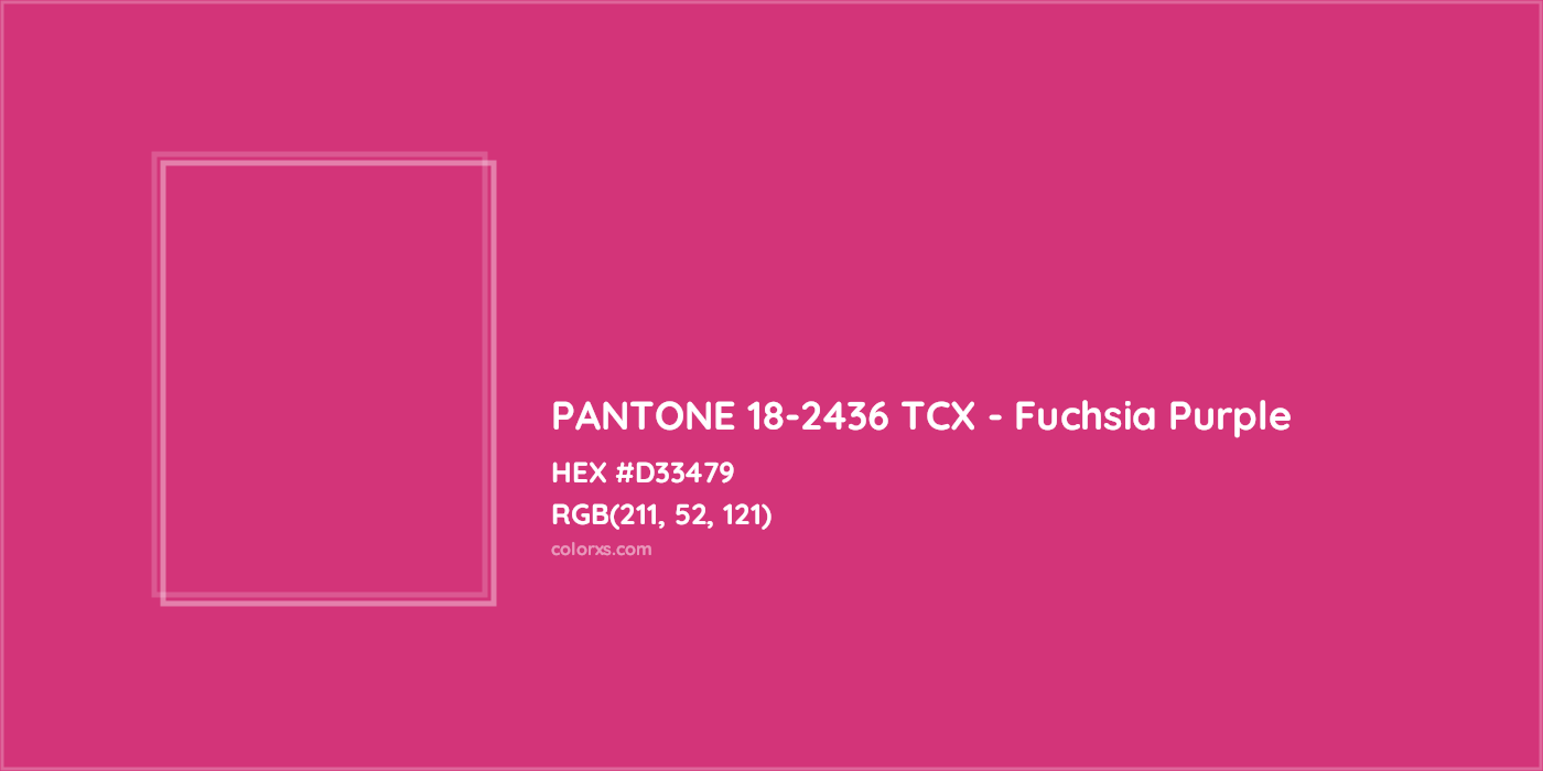 HEX #D33479 PANTONE 18-2436 TCX - Fuchsia Purple CMS Pantone TCX - Color Code