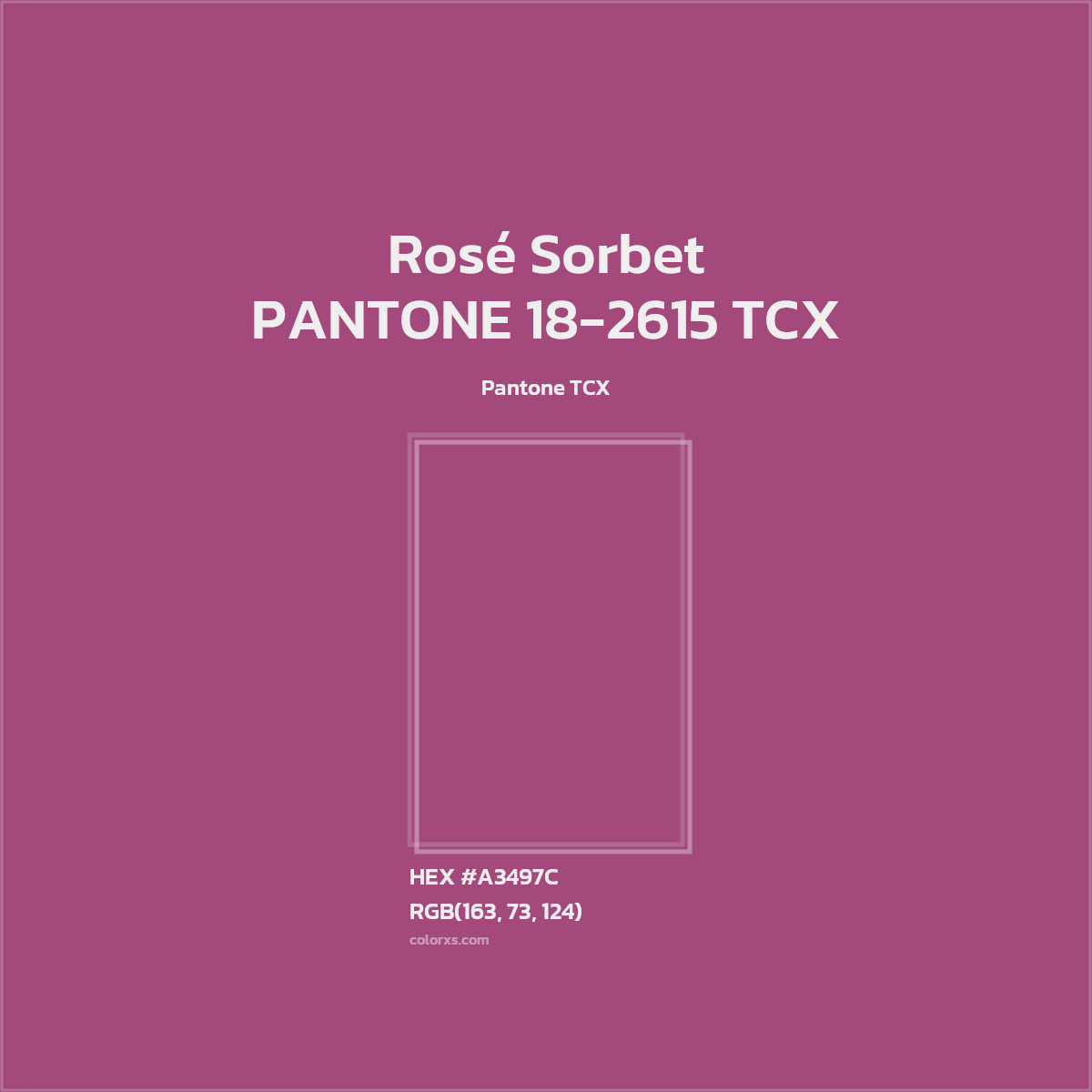 HEX #A3497C PANTONE 18-2615 TCX - Rosé Sorbet CMS Pantone TCX - Color Code
