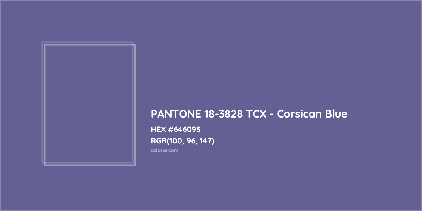 HEX #646093 PANTONE 18-3828 TCX - Corsican Blue CMS Pantone TCX - Color Code