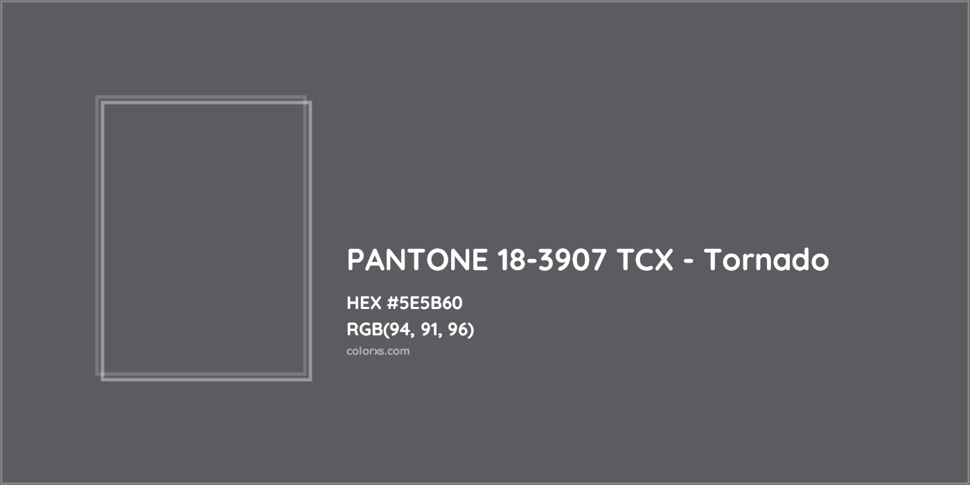 HEX #5E5B60 PANTONE 18-3907 TCX - Tornado CMS Pantone TCX - Color Code