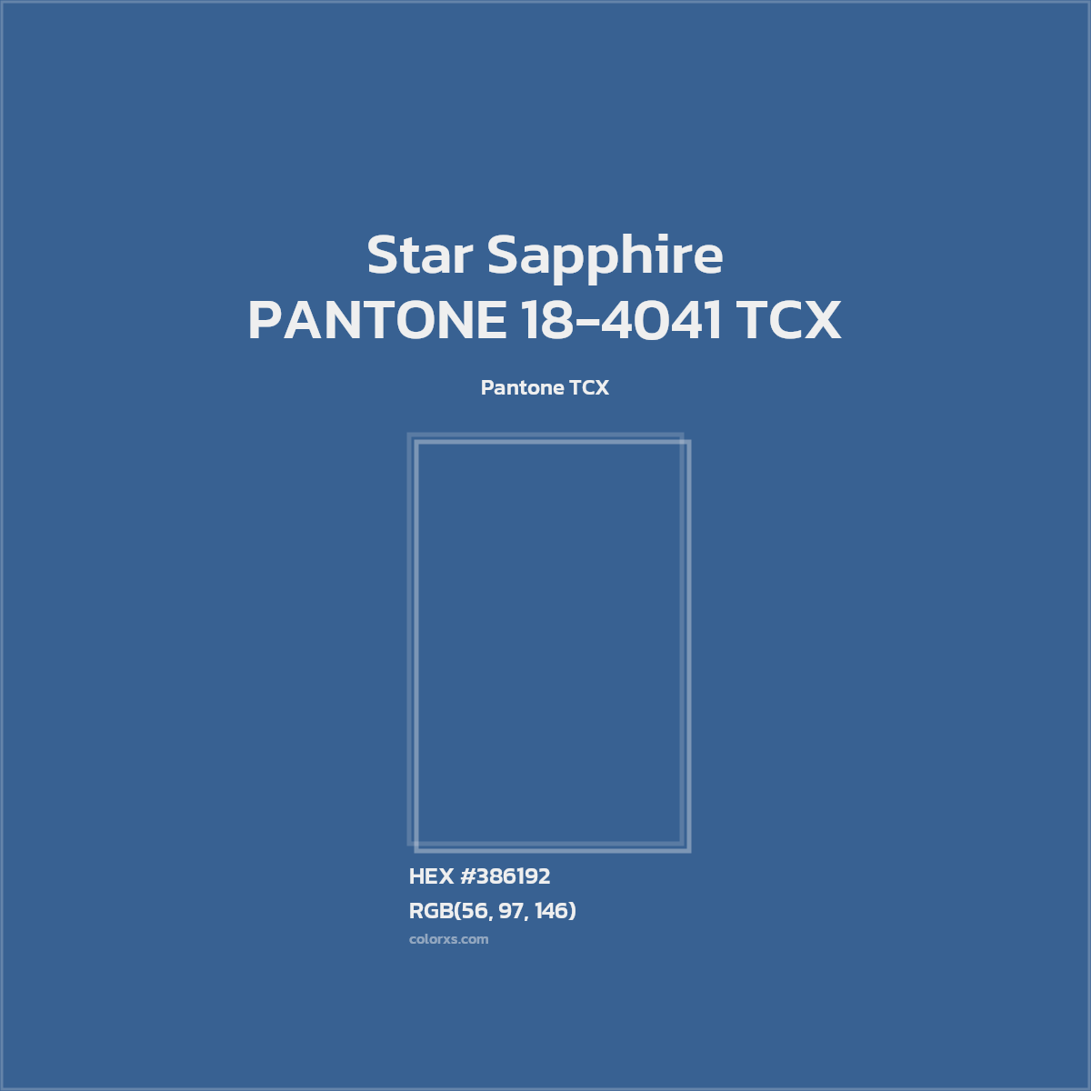 HEX #386192 PANTONE 18-4041 TCX - Star Sapphire CMS Pantone TCX - Color Code