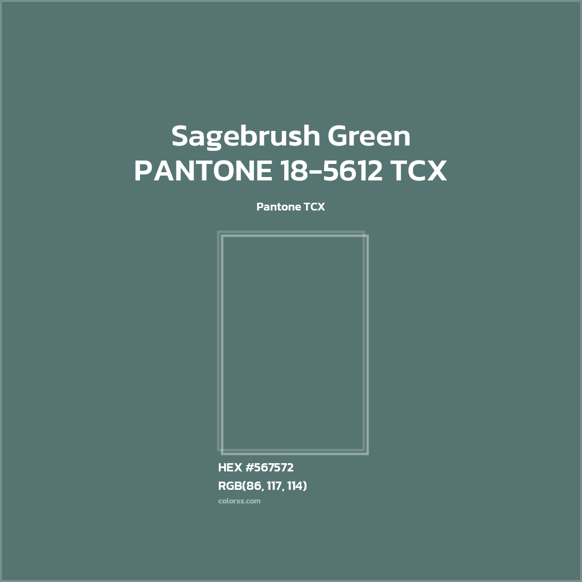 HEX #567572 PANTONE 18-5612 TCX - Sagebrush Green CMS Pantone TCX - Color Code