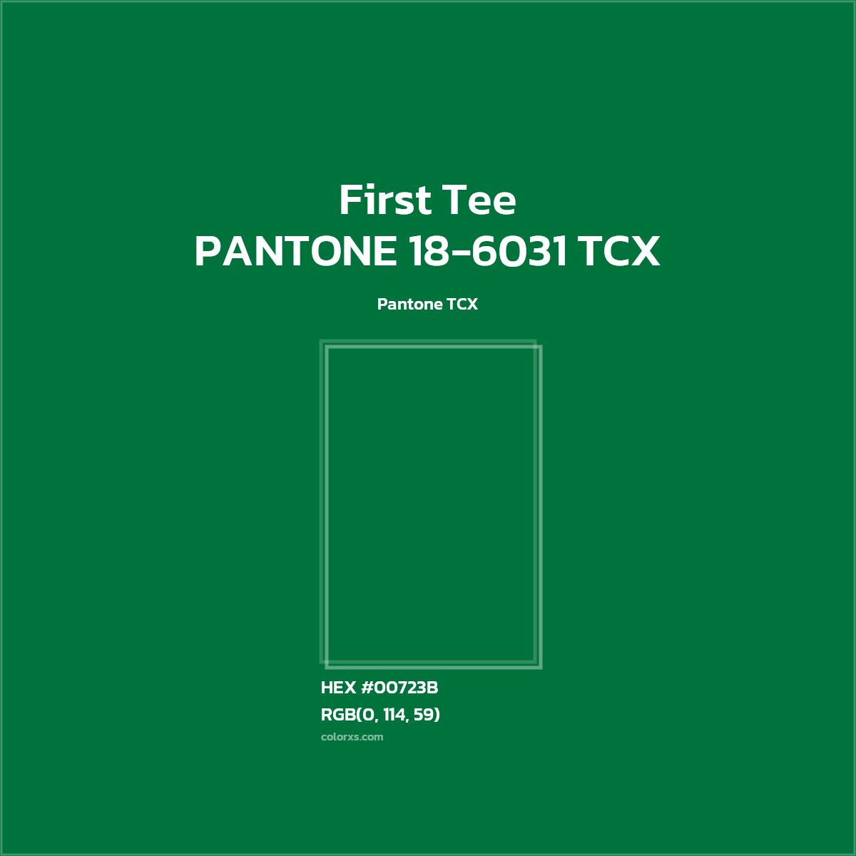 HEX #00723B PANTONE 18-6031 TCX - First Tee CMS Pantone TCX - Color Code
