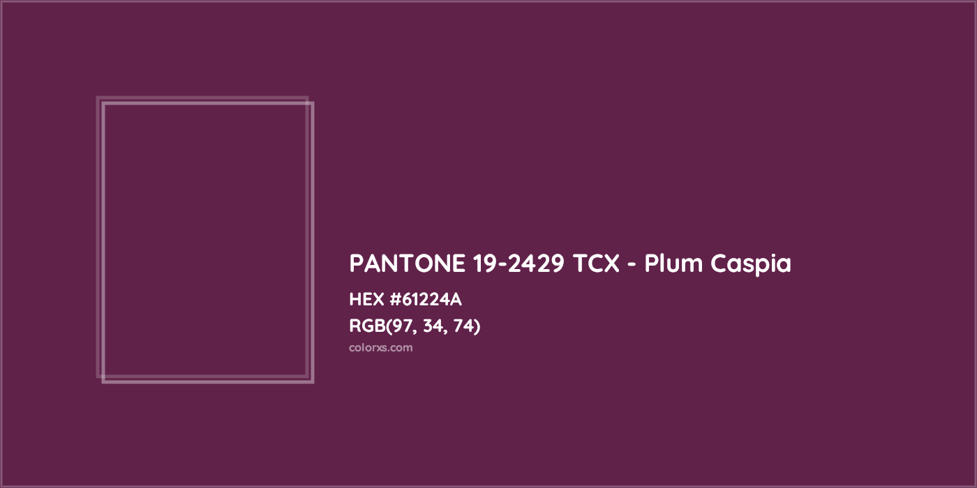 HEX #61224A PANTONE 19-2429 TCX - Plum Caspia CMS Pantone TCX - Color Code