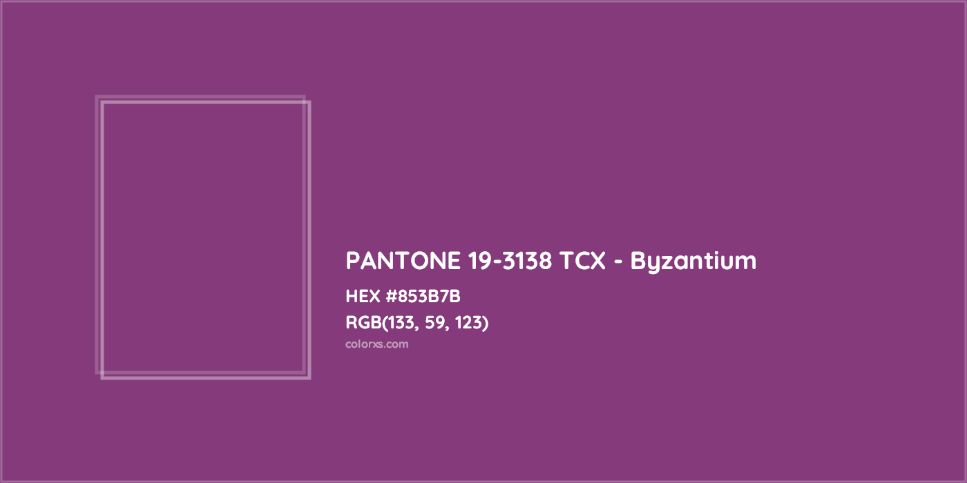 HEX #853B7B PANTONE 19-3138 TCX - Byzantium CMS Pantone TCX - Color Code