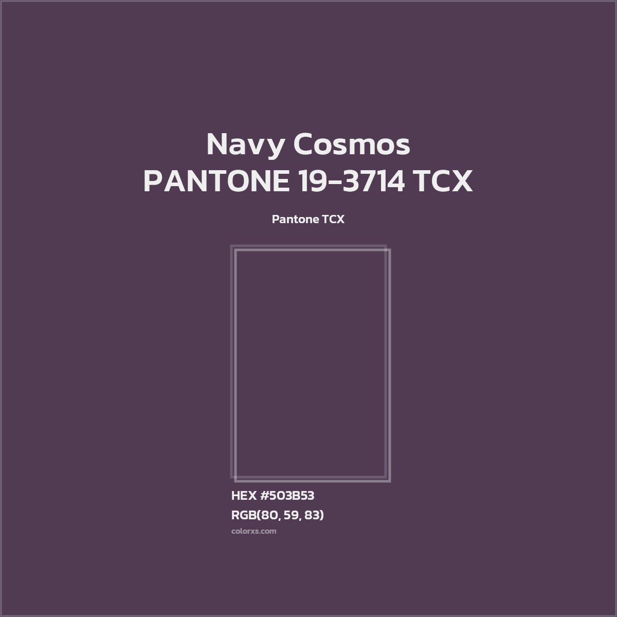 HEX #503B53 PANTONE 19-3714 TCX - Navy Cosmos CMS Pantone TCX - Color Code