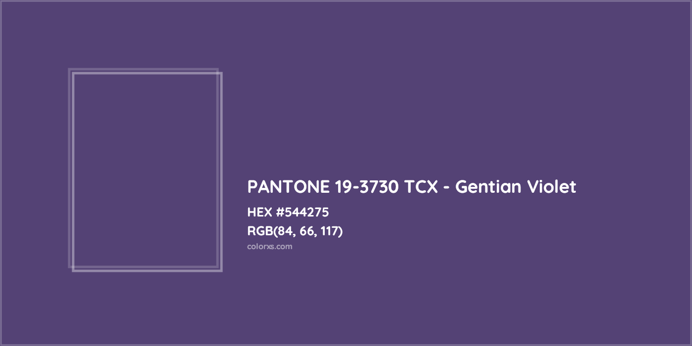 HEX #544275 PANTONE 19-3730 TCX - Gentian Violet CMS Pantone TCX - Color Code
