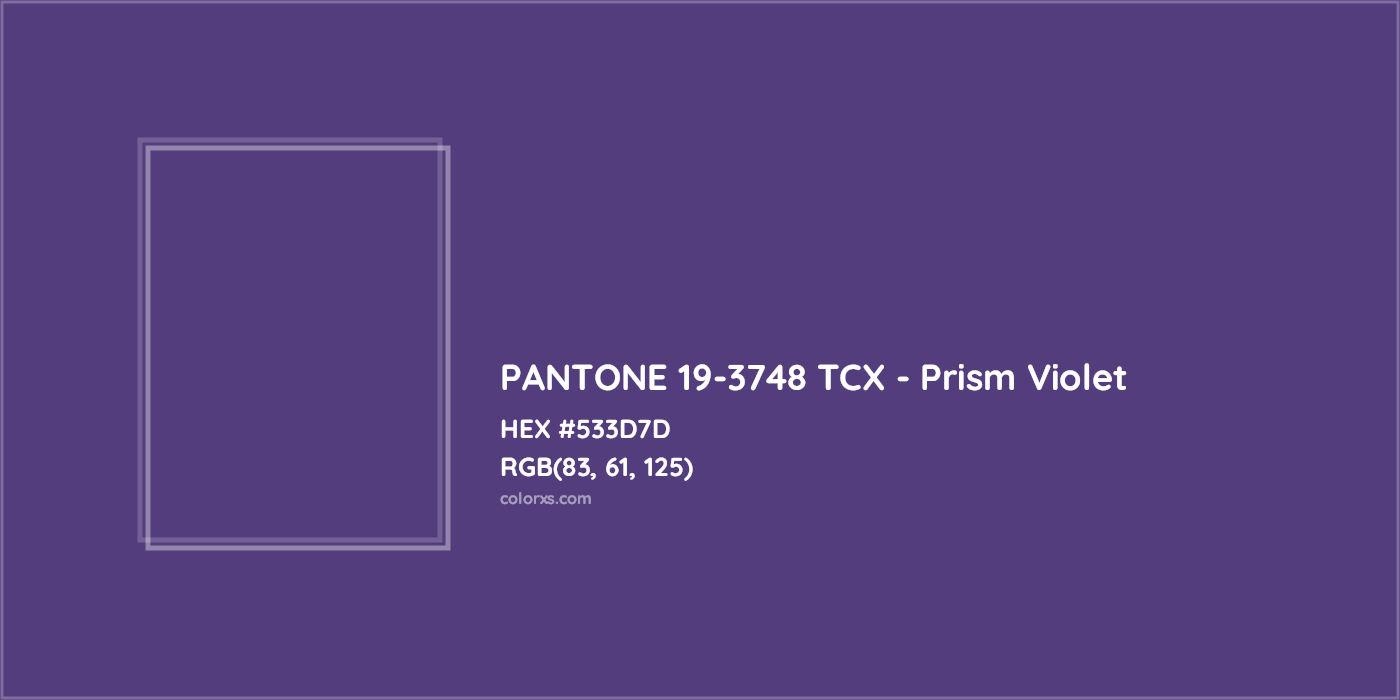 HEX #533D7D PANTONE 19-3748 TCX - Prism Violet CMS Pantone TCX - Color Code