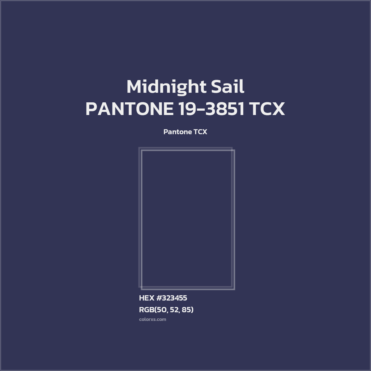 HEX #323455 PANTONE 19-3851 TCX - Midnight Sail CMS Pantone TCX - Color Code