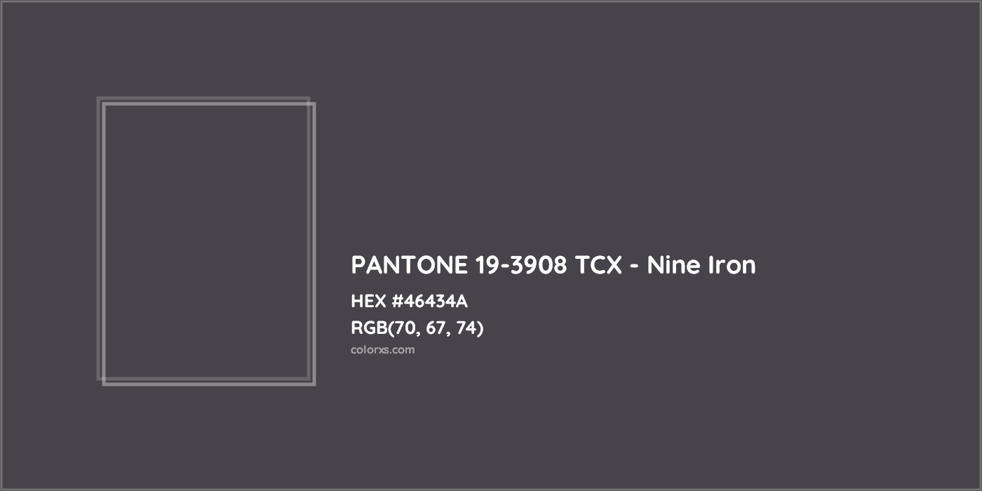 HEX #46434A PANTONE 19-3908 TCX - Nine Iron CMS Pantone TCX - Color Code