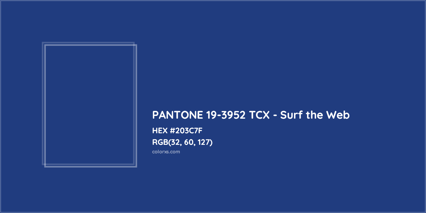 HEX #203C7F PANTONE 19-3952 TCX - Surf the Web CMS Pantone TCX - Color Code