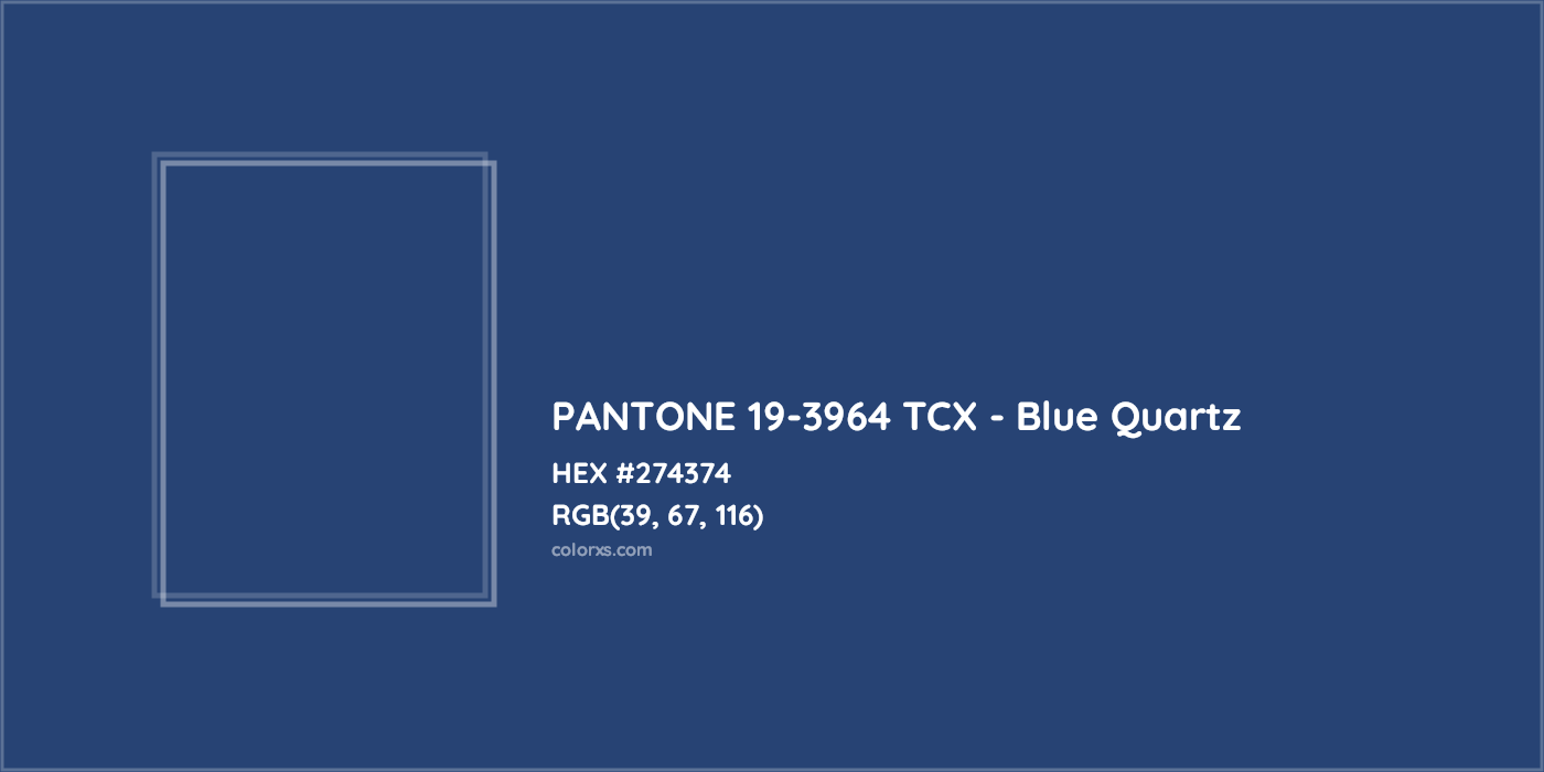 HEX #274374 PANTONE 19-3964 TCX - Blue Quartz CMS Pantone TCX - Color Code