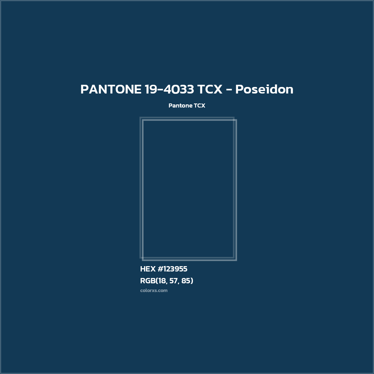 HEX #123955 PANTONE 19-4033 TCX - Poseidon CMS Pantone TCX - Color Code