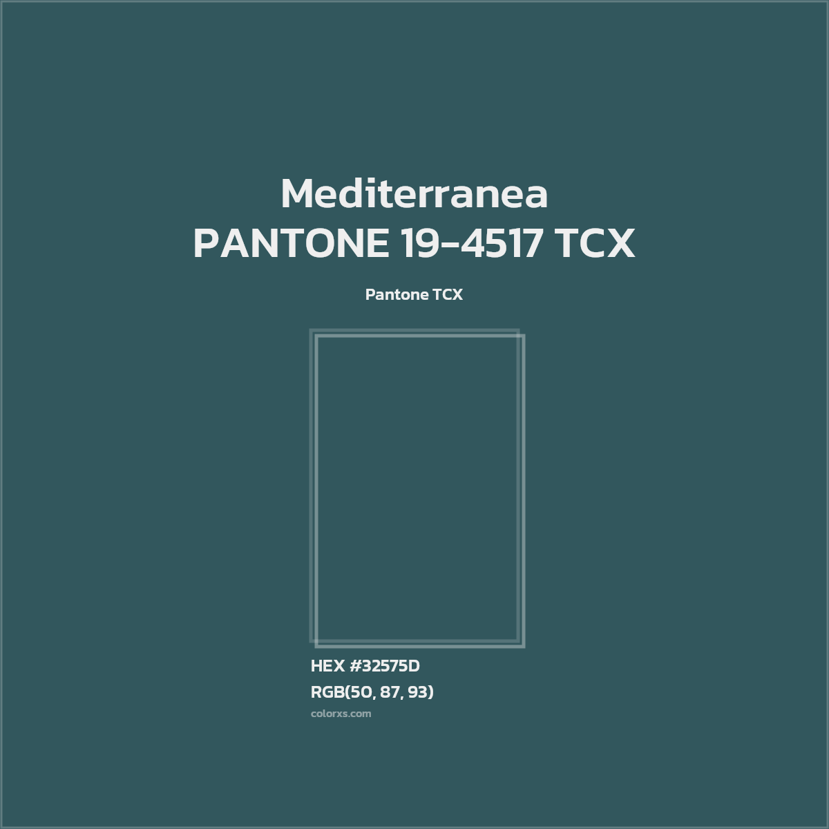 HEX #32575D PANTONE 19-4517 TCX - Mediterranea CMS Pantone TCX - Color Code