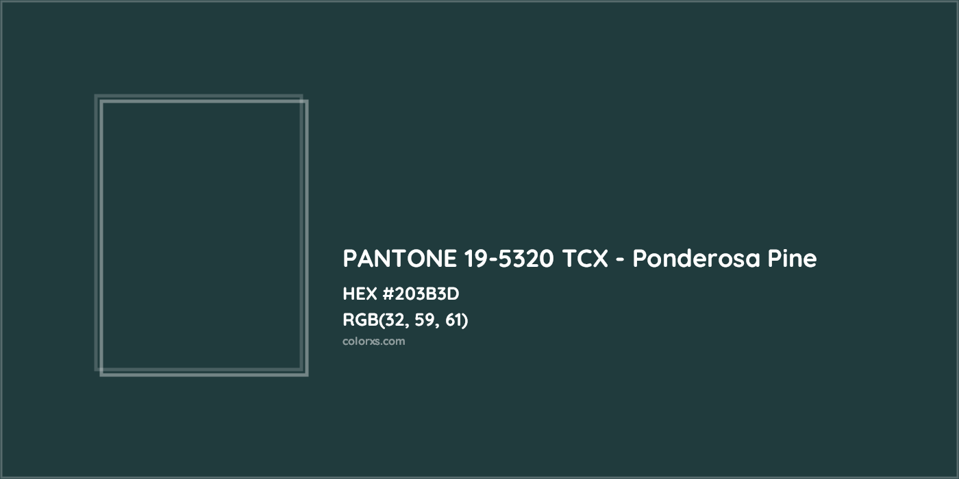 HEX #203B3D PANTONE 19-5320 TCX - Ponderosa Pine CMS Pantone TCX - Color Code