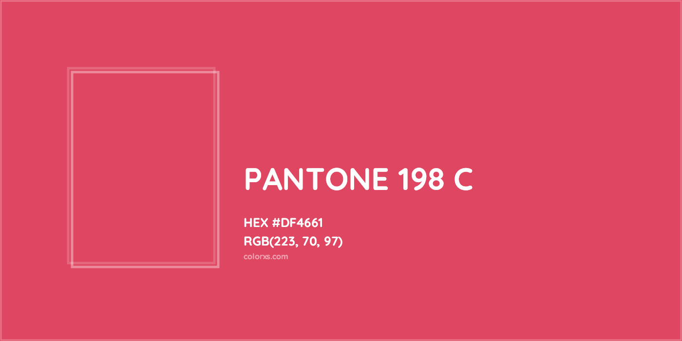 HEX #DF4661 PANTONE 198 C CMS Pantone PMS - Color Code