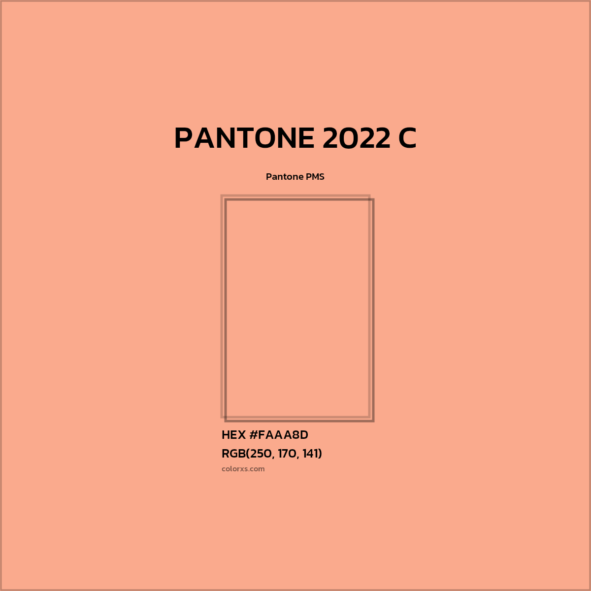 HEX #FAAA8D PANTONE 2022 C CMS Pantone PMS - Color Code