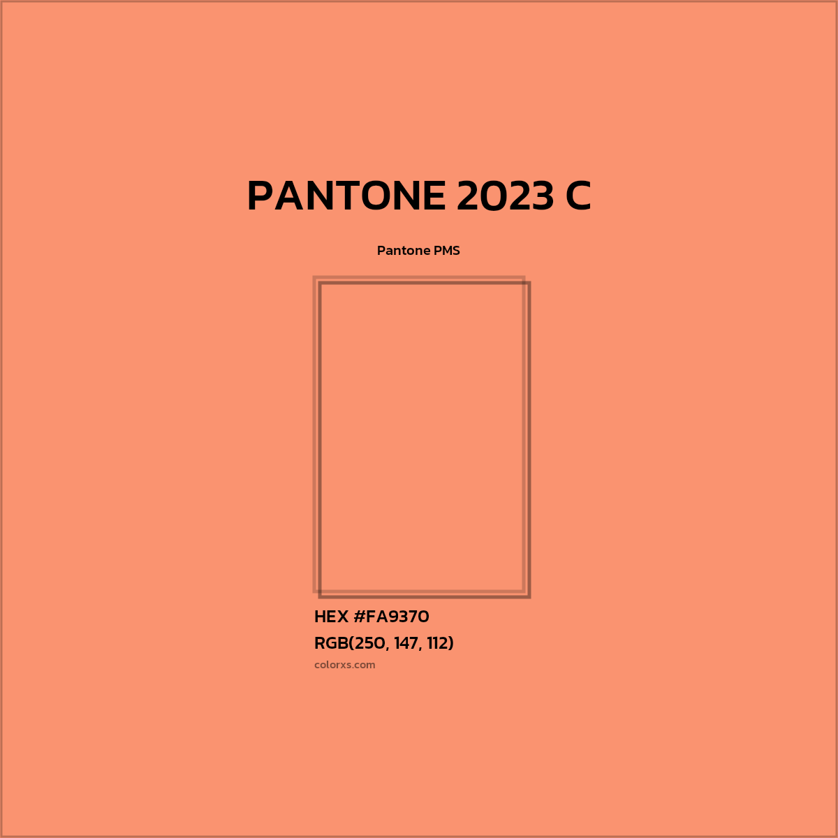 HEX #FA9370 PANTONE 2023 C CMS Pantone PMS - Color Code