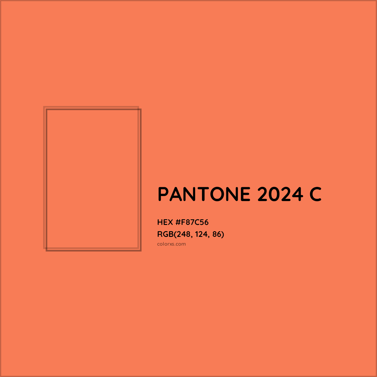 HEX #F87C56 PANTONE 2024 C CMS Pantone PMS - Color Code