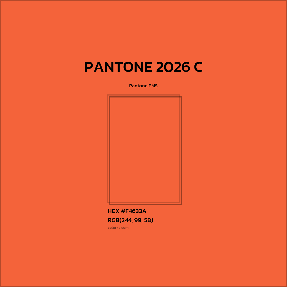 HEX #F4633A PANTONE 2026 C CMS Pantone PMS - Color Code