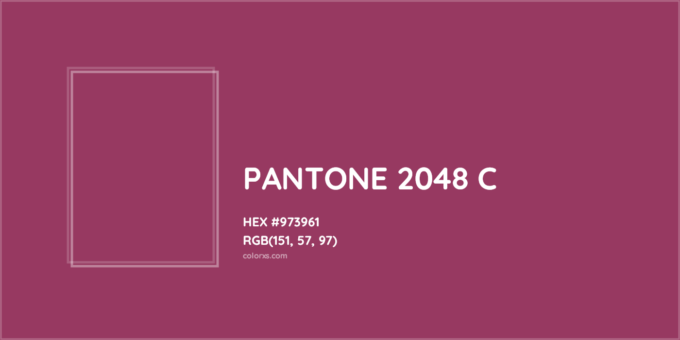 HEX #973961 PANTONE 2048 C CMS Pantone PMS - Color Code