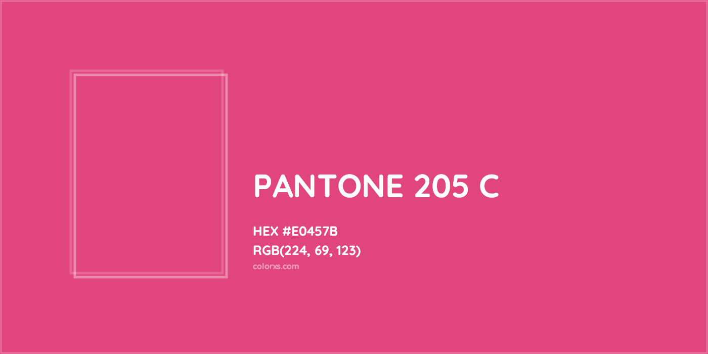 HEX #E0457B PANTONE 205 C CMS Pantone PMS - Color Code