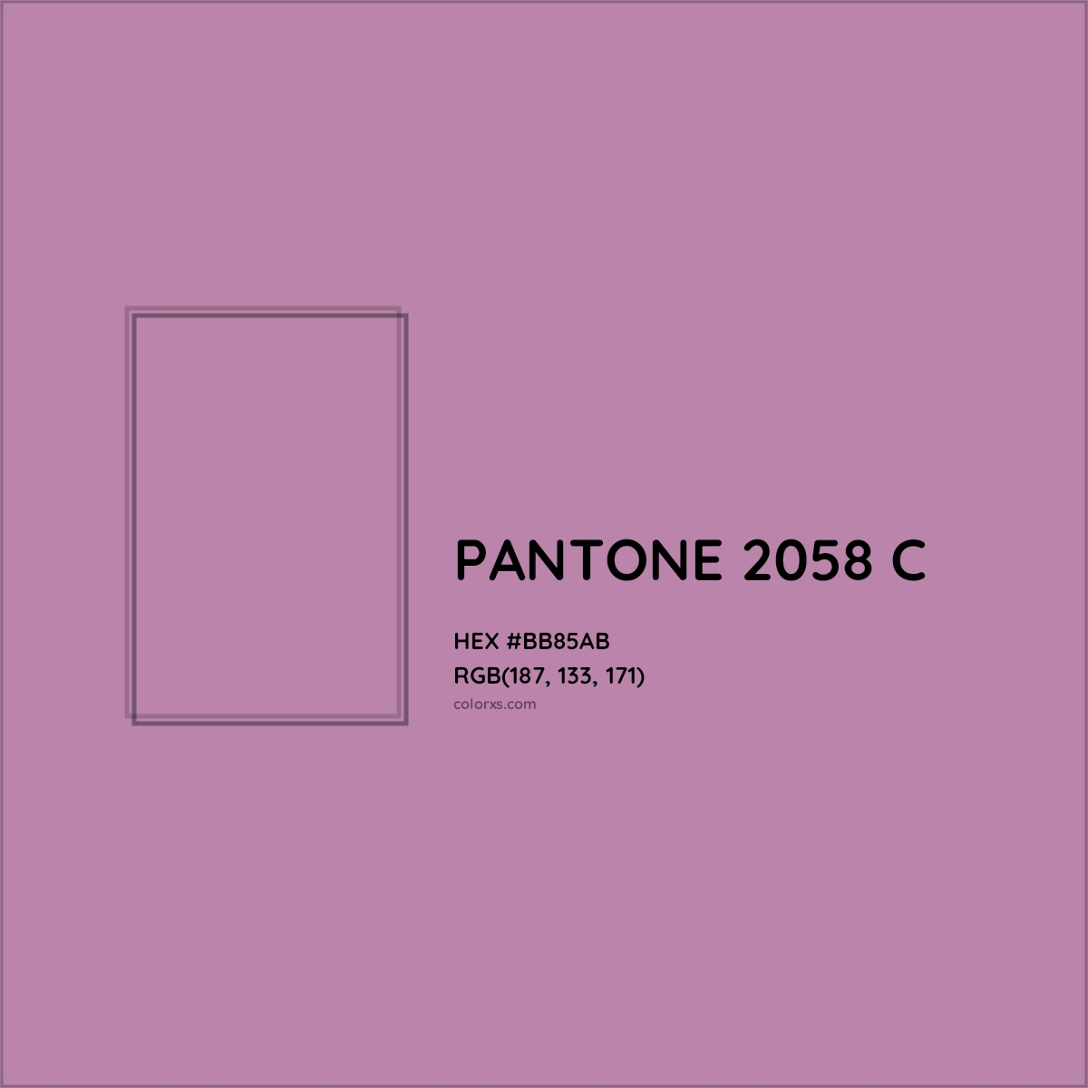 HEX #BB85AB PANTONE 2058 C CMS Pantone PMS - Color Code