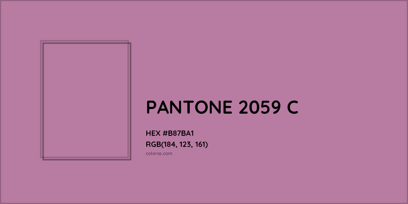 HEX #B87BA1 PANTONE 2059 C CMS Pantone PMS - Color Code
