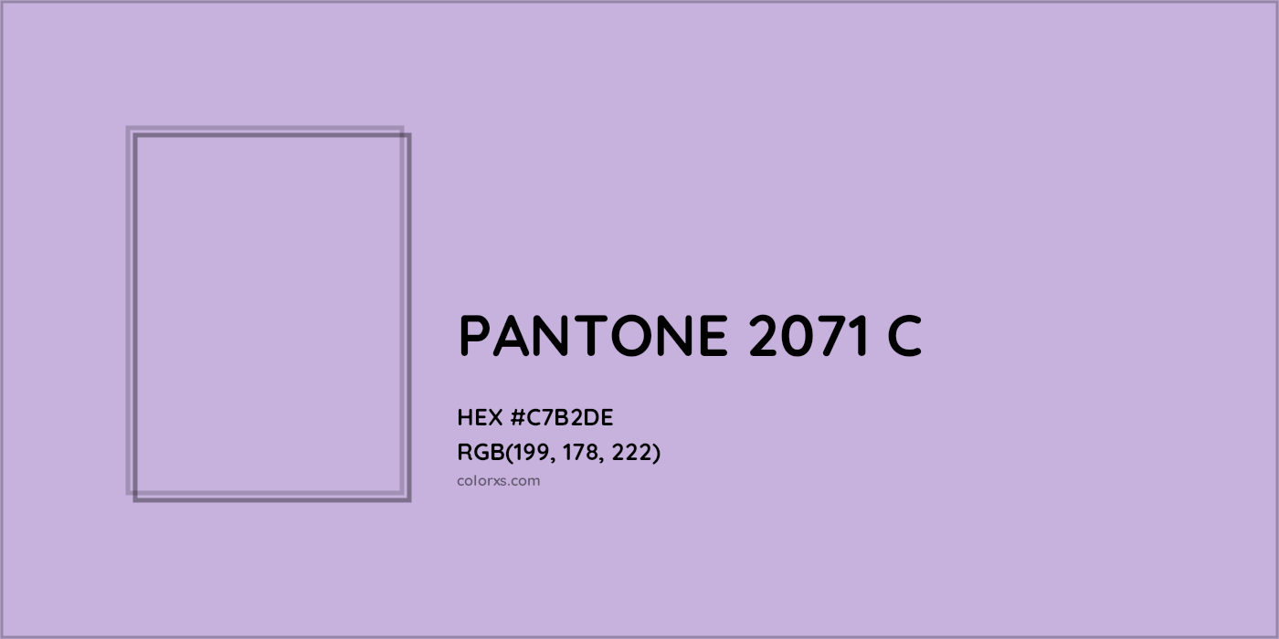 HEX #C7B2DE PANTONE 2071 C CMS Pantone PMS - Color Code