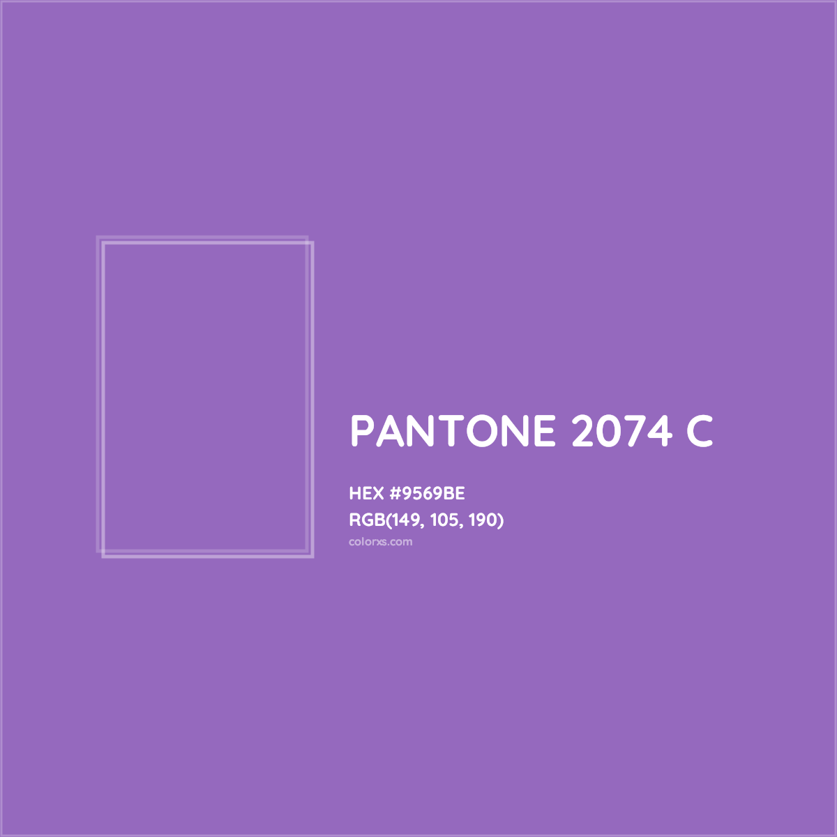 HEX #9569BE PANTONE 2074 C CMS Pantone PMS - Color Code