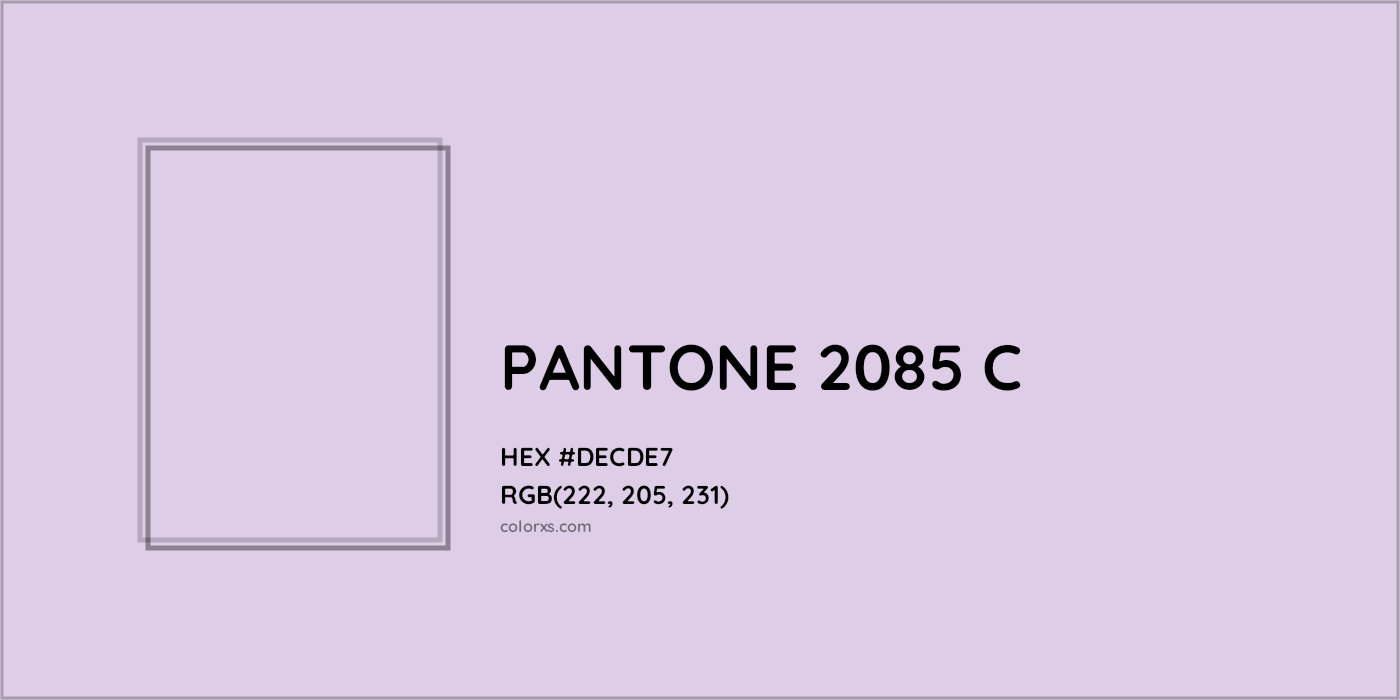 HEX #DECDE7 PANTONE 2085 C CMS Pantone PMS - Color Code