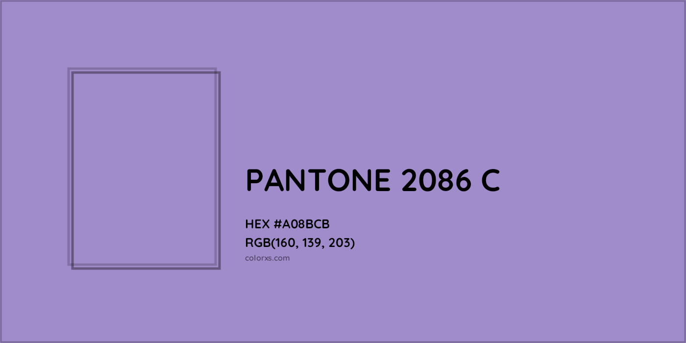 HEX #A08BCB PANTONE 2086 C CMS Pantone PMS - Color Code