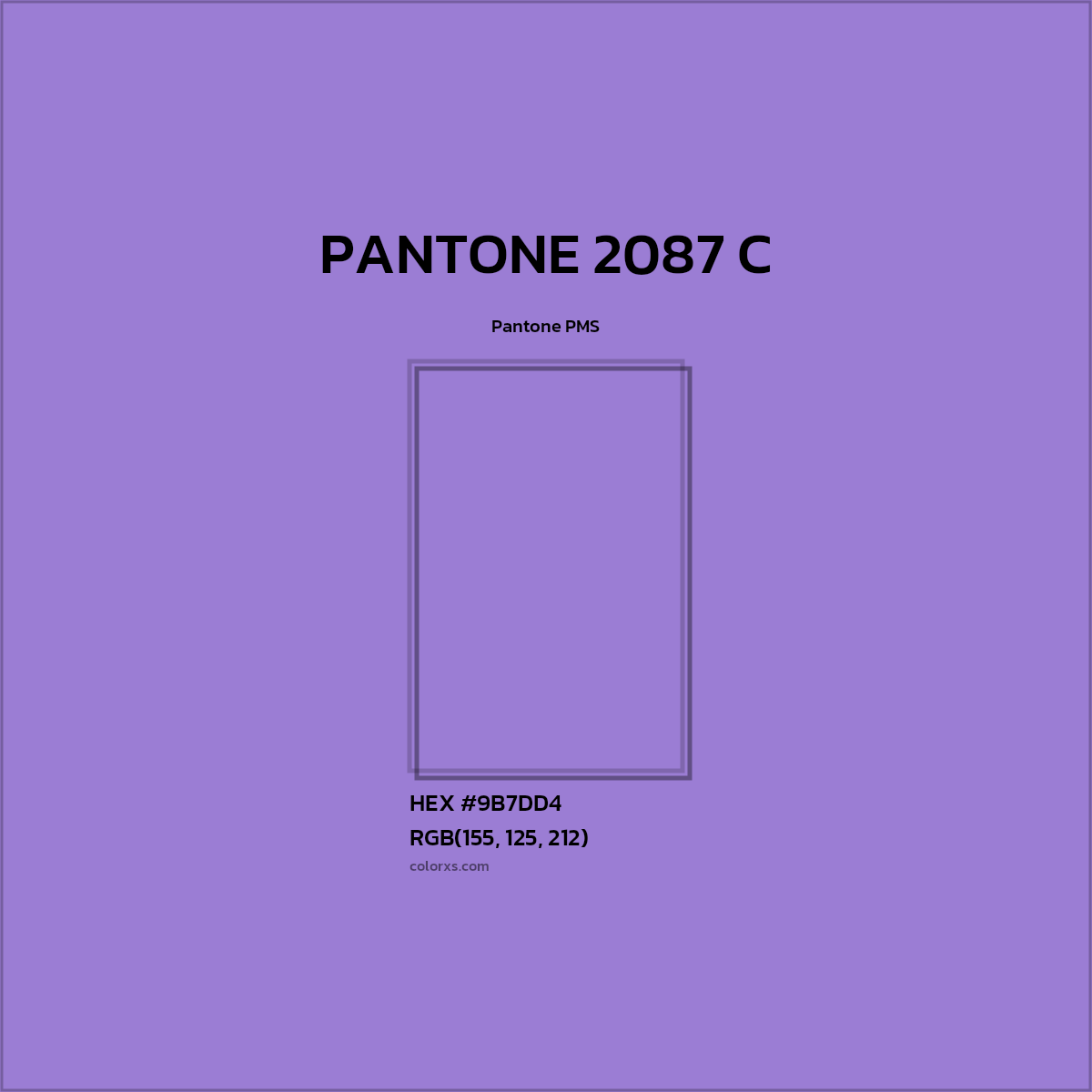 HEX #9B7DD4 PANTONE 2087 C CMS Pantone PMS - Color Code