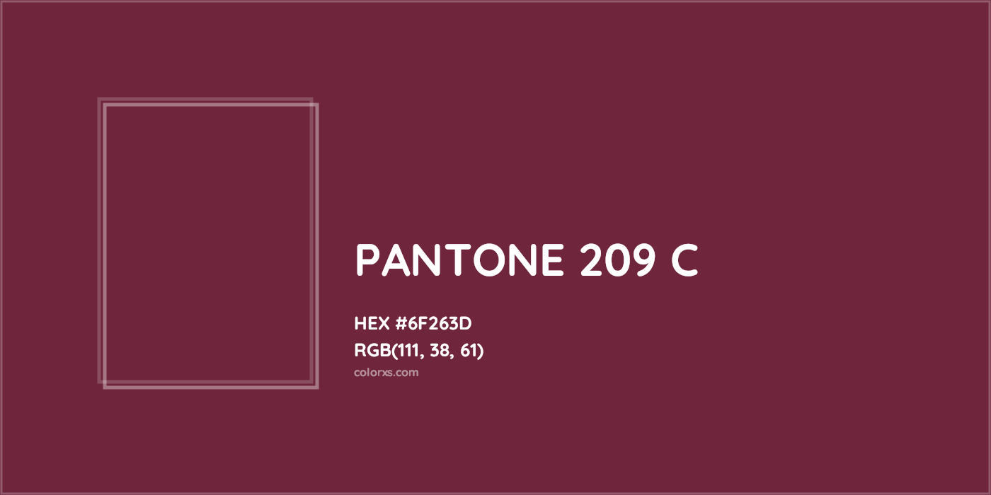 HEX #6F263D PANTONE 209 C CMS Pantone PMS - Color Code