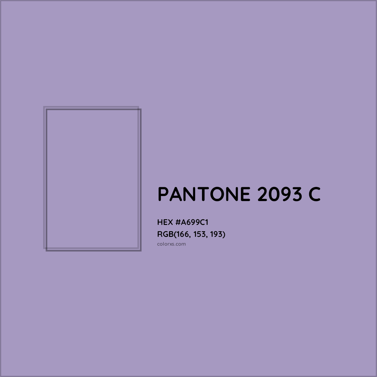 HEX #A699C1 PANTONE 2093 C CMS Pantone PMS - Color Code