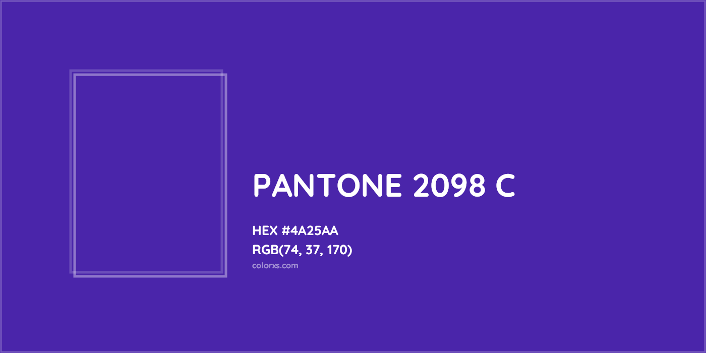 HEX #4A25AA PANTONE 2098 C CMS Pantone PMS - Color Code