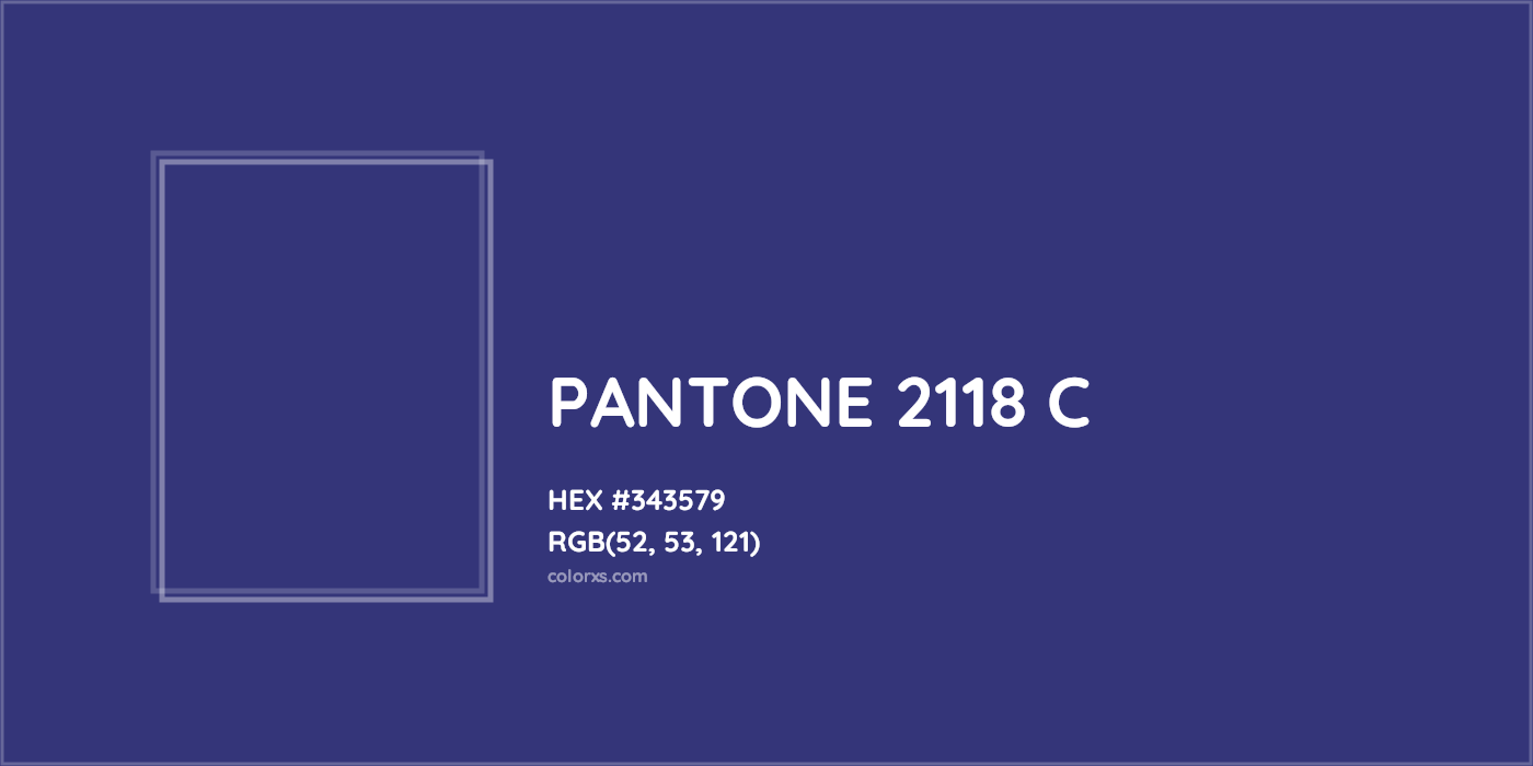 HEX #343579 PANTONE 2118 C CMS Pantone PMS - Color Code